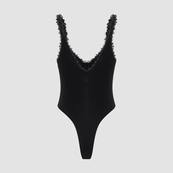 Body femme en dentelle, noir, coupe séduisante et élastique qui s'adapte au corps, nouveau style été