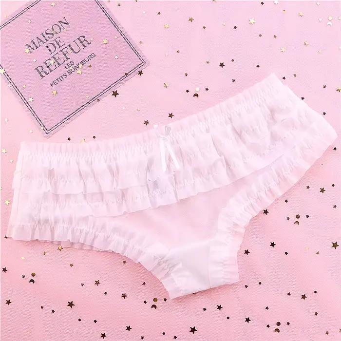 Doux femme culotte gâteau couche dentelle slips à pois fleur motif maille respirant confortable sous