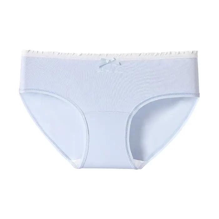 Culottes en coton taille moyenne avec nœud, motif lettre, confortables, pour femmes, style simple et