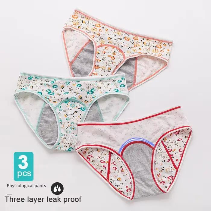 3 pièces/ensemble culotte menstruelle anti-fuite sous-vêtements menstruels pour filles pantalons Sex