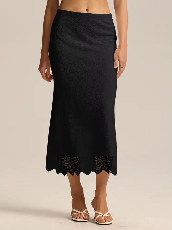 Jupe en dentelle blanche Maxi moulante femmes été tenue de bureau jupes formelles élégantes avec den