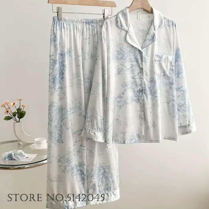 Ensemble de pyjama en dentelle de satin blanc pour femme, garniture de mariée, vêtements de nuit de