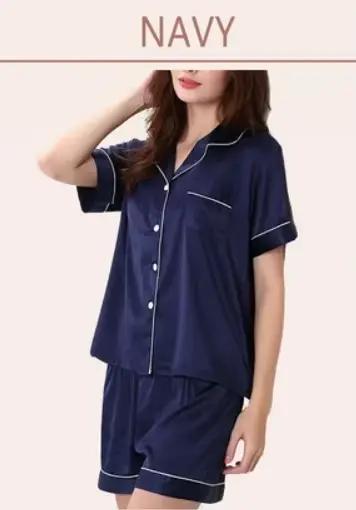 Pyjama de Demoiselle d'Honneur en Satin Bleu Poussiéreux, Assressenti, Personnalisé, ixdes Patients,