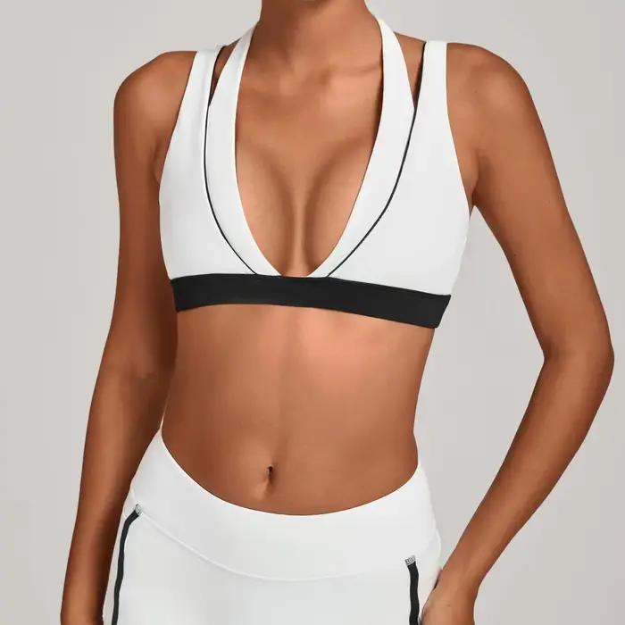 Corset d'entraînement de gymnastique bloc de couleur licou soutiens-gorge de Yoga pour femmes beau d