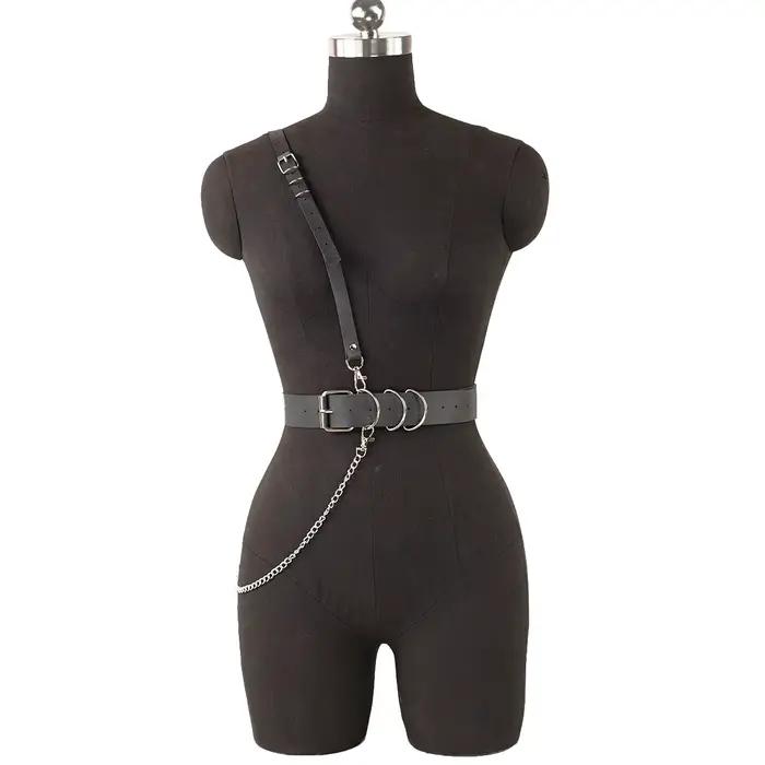 Corsets pour femmes, ceinture large, corset gothique sous-poitrine en cuir PU, crop top, couleur uni