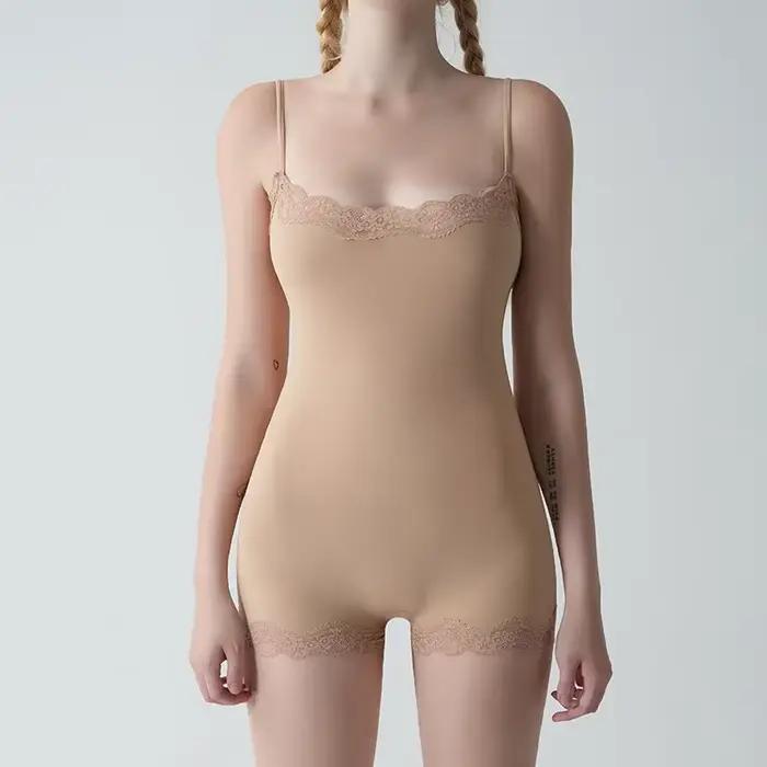 Body en dentelle pour femmes, bretelles réglables, combinaison dos nu, respirant, sous-vêtements san