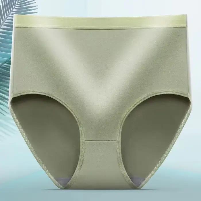 Femmes culottes fille grande taille sous-vêtements taille haute slips respirant couleur unie doux fe