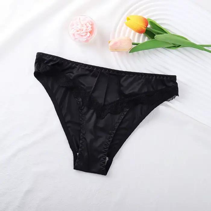 Sous-vêtements élégants en dentelle florale pour femmes, culotte taille basse pour nuit de mariage,