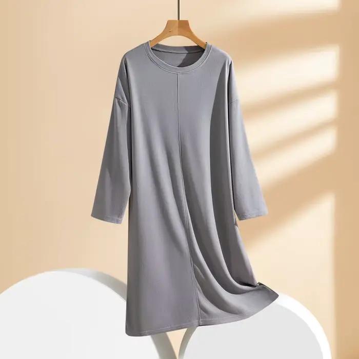 3/4 manches épais chaud maison chemises de nuit femmes automne et hiver chemise de nuit ample décont