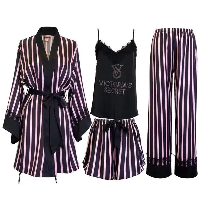 Nouvelle chemise de nuit sexy pour femmes, vêtements de nuit Victoria's Secret, ensemble de pyjama,