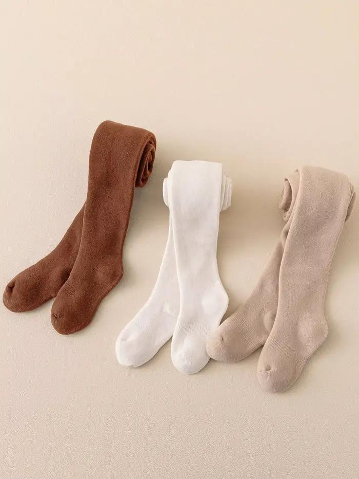 3 paires de collants inférieurs de couleur unie pour filles conviennent à la vie quotidienne