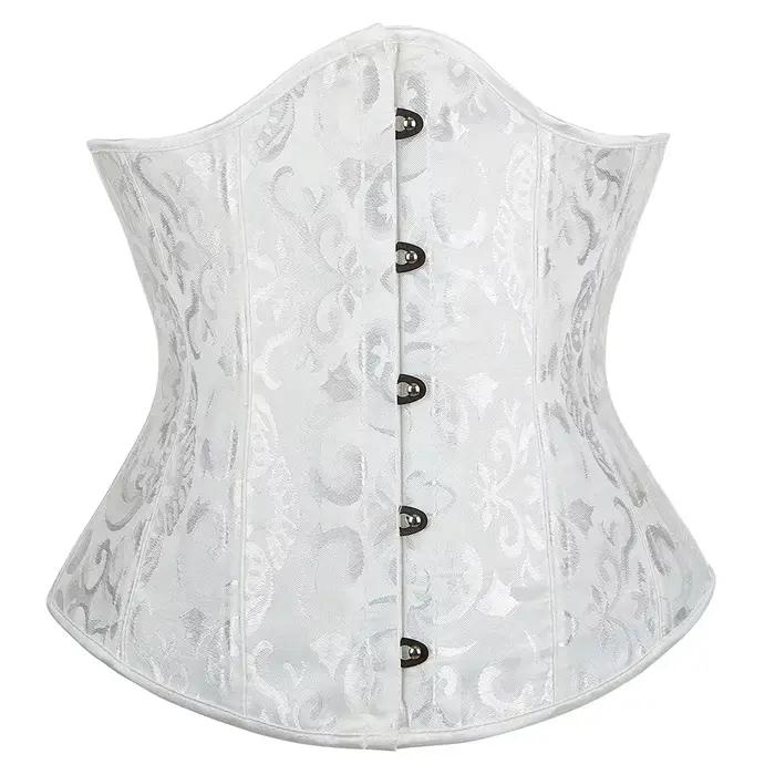 Vintage sous le buste haut Corset femmes gothique Jacquard plastique os Basques corps Shaper minceur