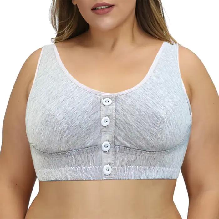Soutien-gorge en coton à fermeture frontale pour femmes, confortable, sans fil, Camisole douce, sous