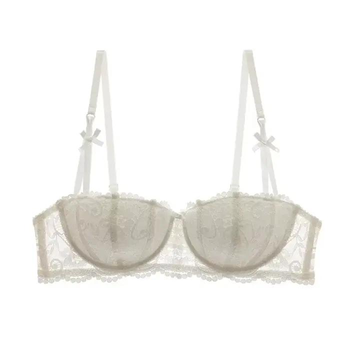 Soutiens-gorge balconnet demi-coupe A D Cup 2024, lingerie sexy en coton avec 4 rangées de crochets,