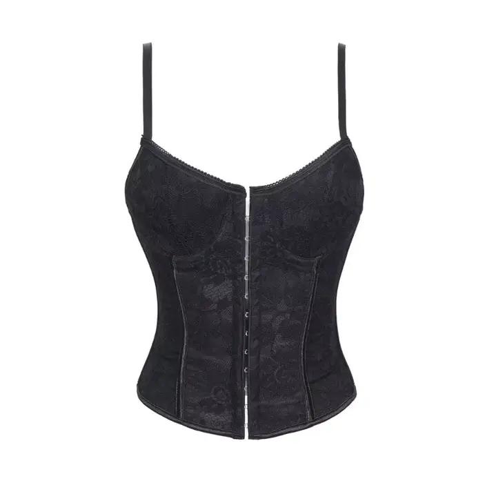 Corset floral en dentelle pour femme, fermeture avant, bustier à lacets au dos, serre-taille sexy, g