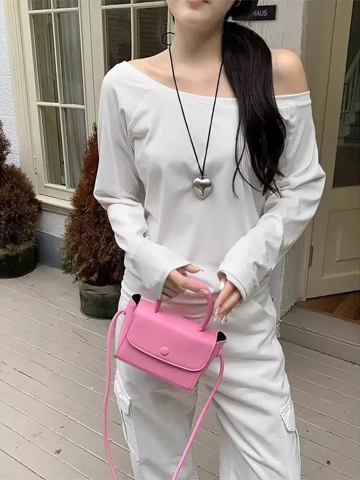 Tielko s dlhými rukávmi mimo ramena pre ženy jar jeseň voľné sexy jednoramenné top dámske ležérne základné