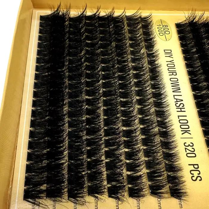 Extensions de cils HBZGTLAD en grappe thermocollées pour femmes occasions spéciales et quotidien
