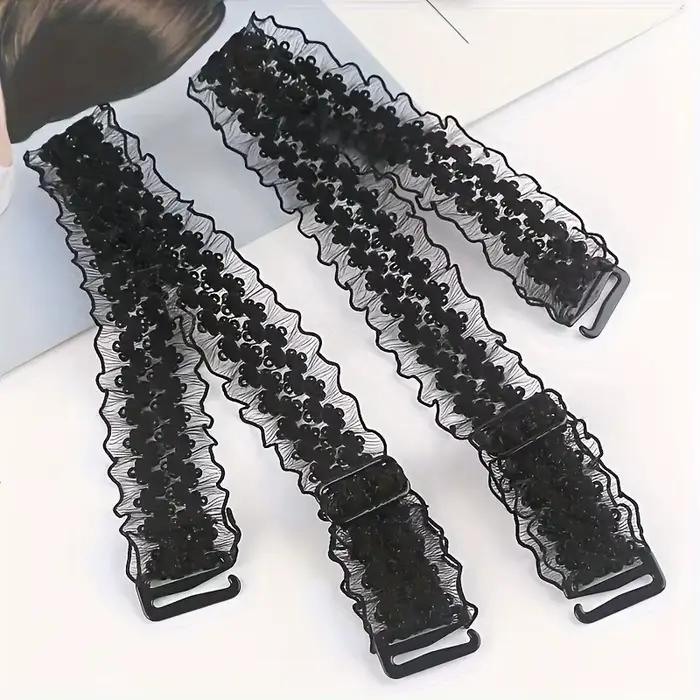Bandeaux de lingerie en dentelle transparents et invisibles, antidérapants, pour soutien-gorge, couvre-poitrine avec dos sexy croisé et amovible