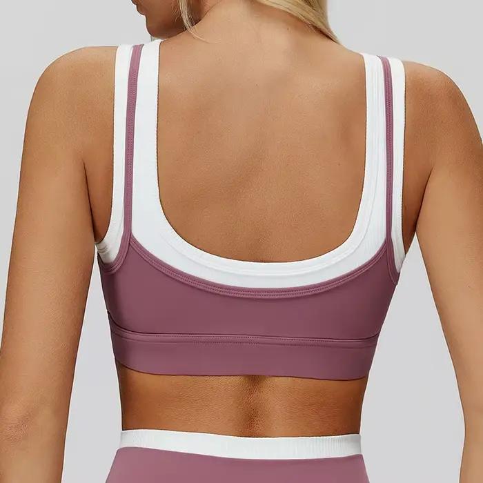 Soutien-gorge de Yoga pour femmes, soutien-gorge de sport respirant, Double bretelles, haut d'entraînement, Anti-transpiration, haut de Fitness, Push up, course à pied