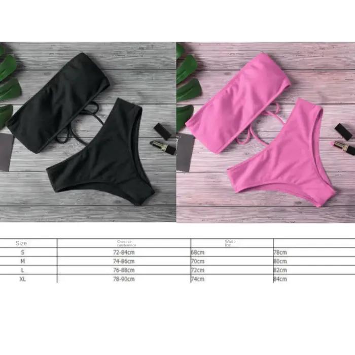 Módny bikini set bez ramienok