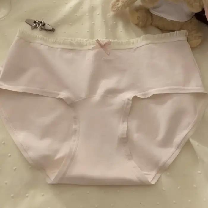 Culottes en coton taille moyenne avec nœud, motif lettre, confortables, pour femmes, style simple et fleuri, cadeaux
