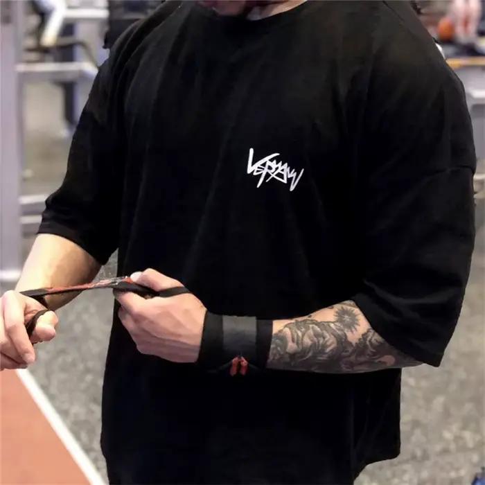 T-shirt Cliffordlenox coton oversized pour homme printemps été sport streetwear