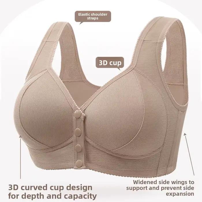 Soutien-gorge à fermeture frontale sans fil pour femmes d'âge moyen et âgées, confortable, Anti-affaissement, grande taille, tissu en Nylon respirant