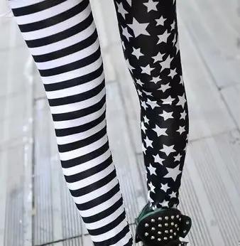 Nové elastické jegging s pruhmi a hviezdičkami Legíny módne capri dámske