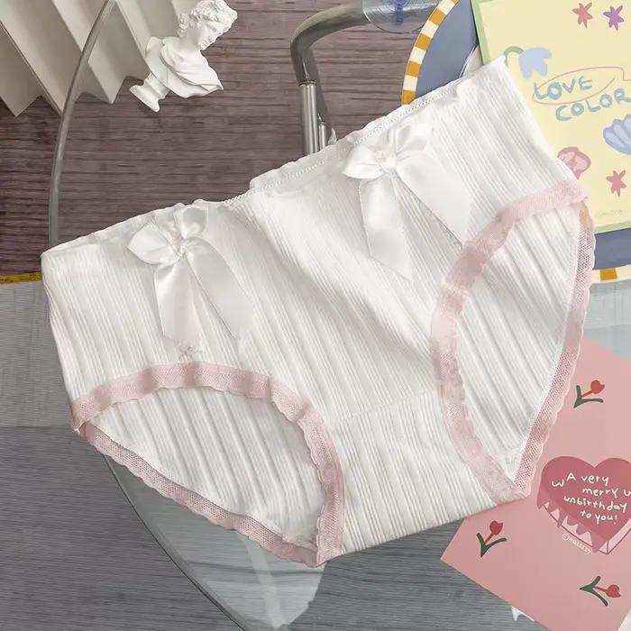Slips WONTIVE en coton tricoté pour femmes, sous-vêtements féminins élégants et confortables avec motifs arc et rayures, pour toutes les saisons