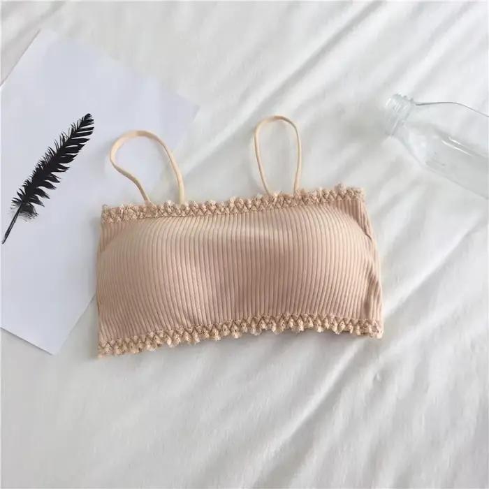 Soutien-gorge en coton pour femme, soutien-gorge tube, sous-vêtement à bretelles pour femme, débardeur élégant, soutien-gorge confort sans couture, soutien-gorge de sport, hauts en dentelle