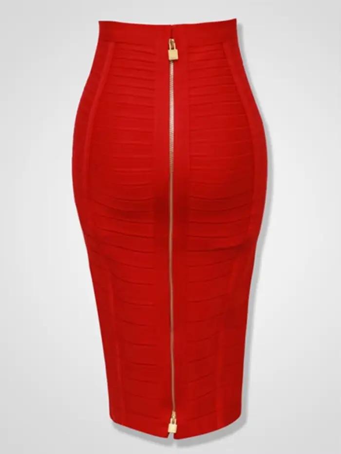 16 farieb Sexy pevný zips Oranžová modrá čierna červená ceruzková sukňa pre ženy elastická priliehavá leto XL XXL