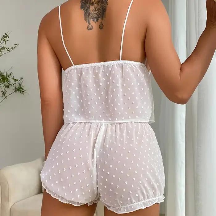 Pyjama pour femmes européennes et américaines, ensemble de lingerie deux pièces