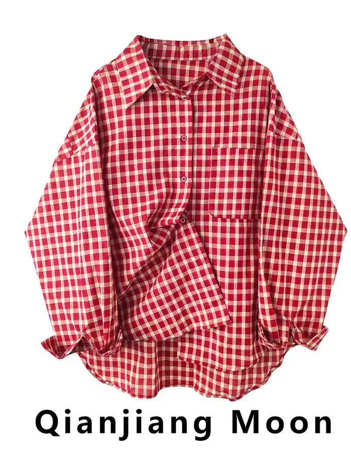 Chemise patchwork Y2K féminine junior en coton polyester pour style streetwear occasions décontractées