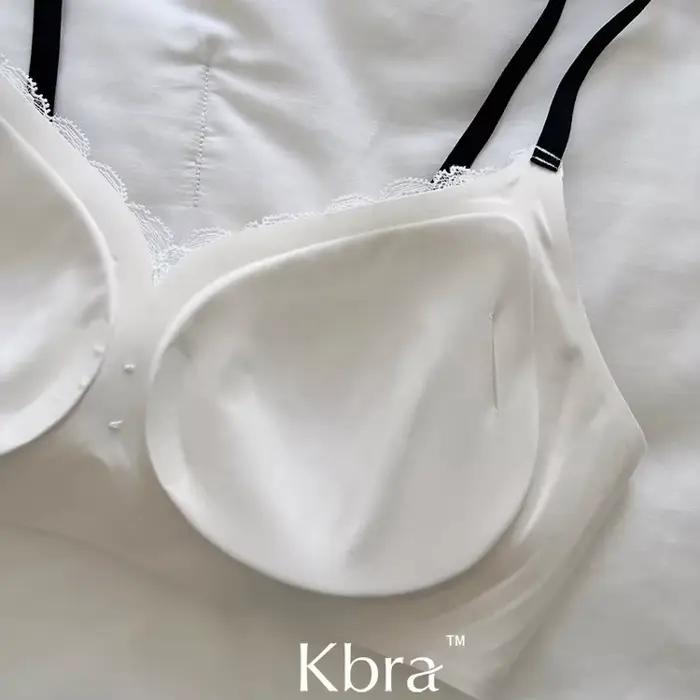 Lingerie en dentelle à imprimé floral contrasté pour femmes, petite poitrine, soutien-gorge sans couture et à armatures