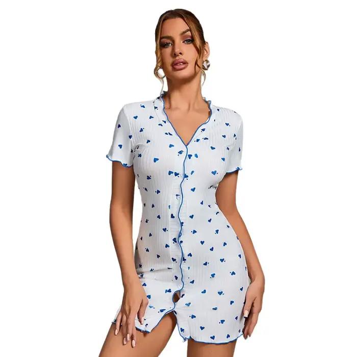 Chemise de nuit sexy femme endormie vêtements de nuit sexy femmes Homewear robe pyjamas été nuisette Koszula Nocna chemise de nuit pyjama