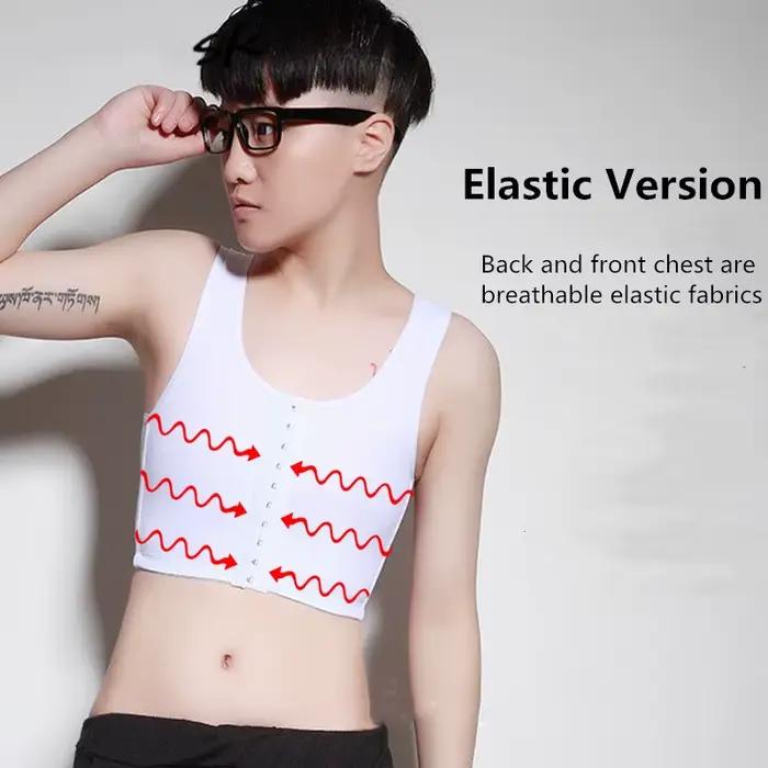 Corset avec fermeture éclair sur la poitrine, maillot de corps court, bouton avant, laçage de poitrine, lesbienne, mince, aplatir, femme, Y