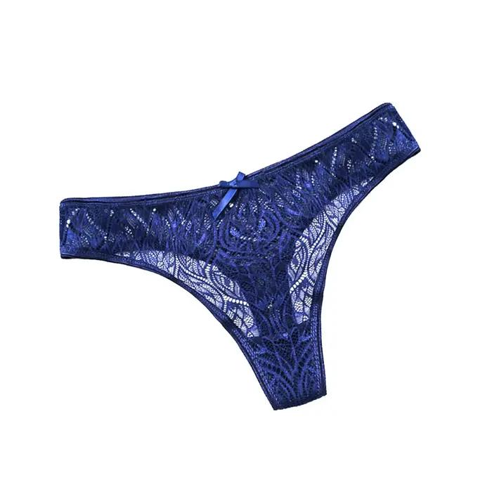 Culotte en patchwork de dentelle basse pour femme, taille string, lingerie sexy, solide, grande taille