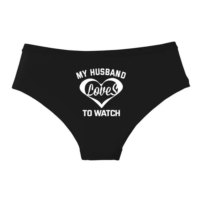 MY HUSBAND LOVE TO WATCH Ženy Sexy Pohodlné Bezšvové Teplé Kalhotky Dámska Spodná Bielizeň