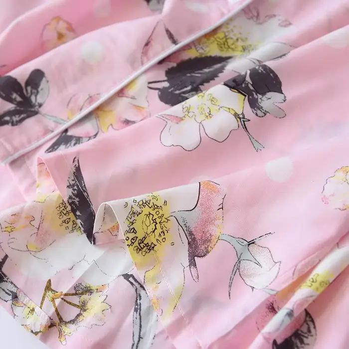 Jupes de pyjama pour femmes, revers en coton, coupe ample, vêtements de maison, printemps et été, vêtements de couchage pour femmes