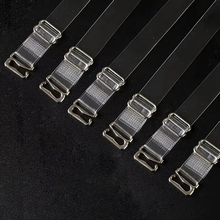 1/3 paires de sous-vêtements transparents avec bretelles en TPU élastiques et soutien-gorge ajustable avec cristaux invisibles