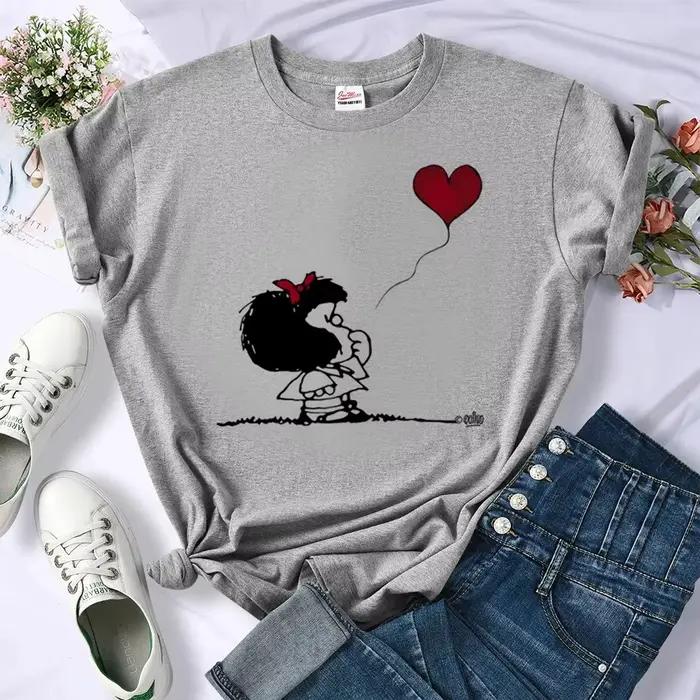 Mafalda tričko pre ženy dizajnérsky grafický manga Tee dievča harajuku komiks streetwear oblečenie