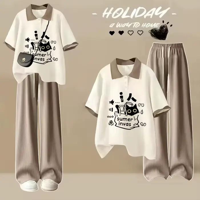 Voľné japonské polo s krátkym rukávom