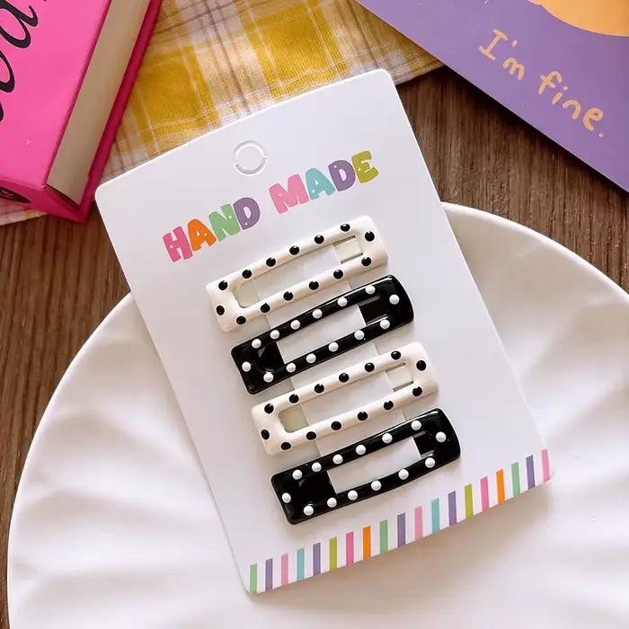 Vintage Strass Bodkované Hviezdičky Sponky do Vlasov Sada Japonský Mäkký Dievčenský Srdiečkový Geometrický Flyaway BB Klipy pre Deti