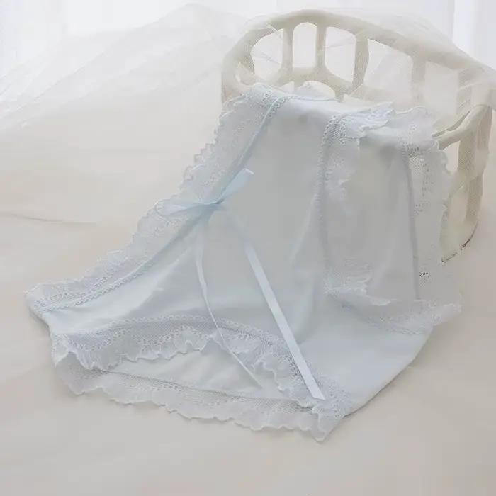 Culotte Sexy en dentelle et coton pour femmes, sous-vêtement confortable Invisible, taille moyenne, sans couture, Lingerie féminine
