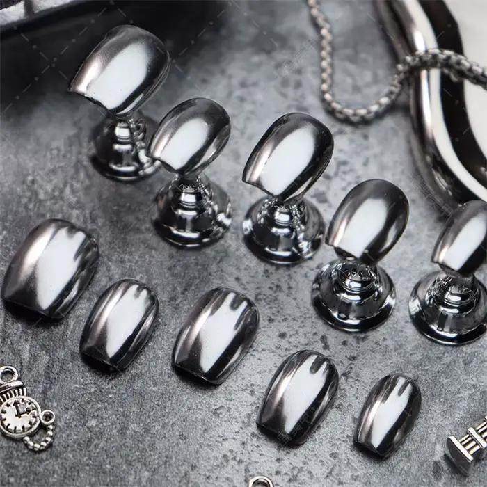 Faux ongles press-on faits main avec kit complet pour manucure élégante et réutilisable pour femmes occasions spéciales et quotidiennes