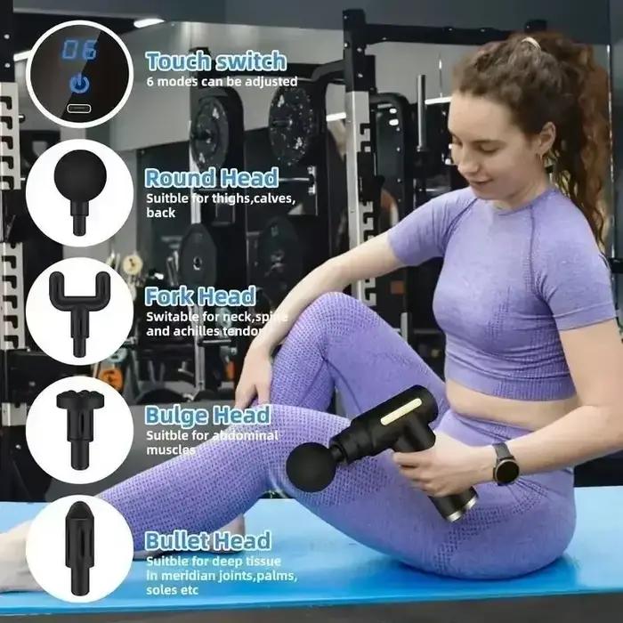 USB Mini masážna pištoľ Fascia Machine na uvoľnenie svalov vibračná tyč Masážny nástroj Fitness vybavenie