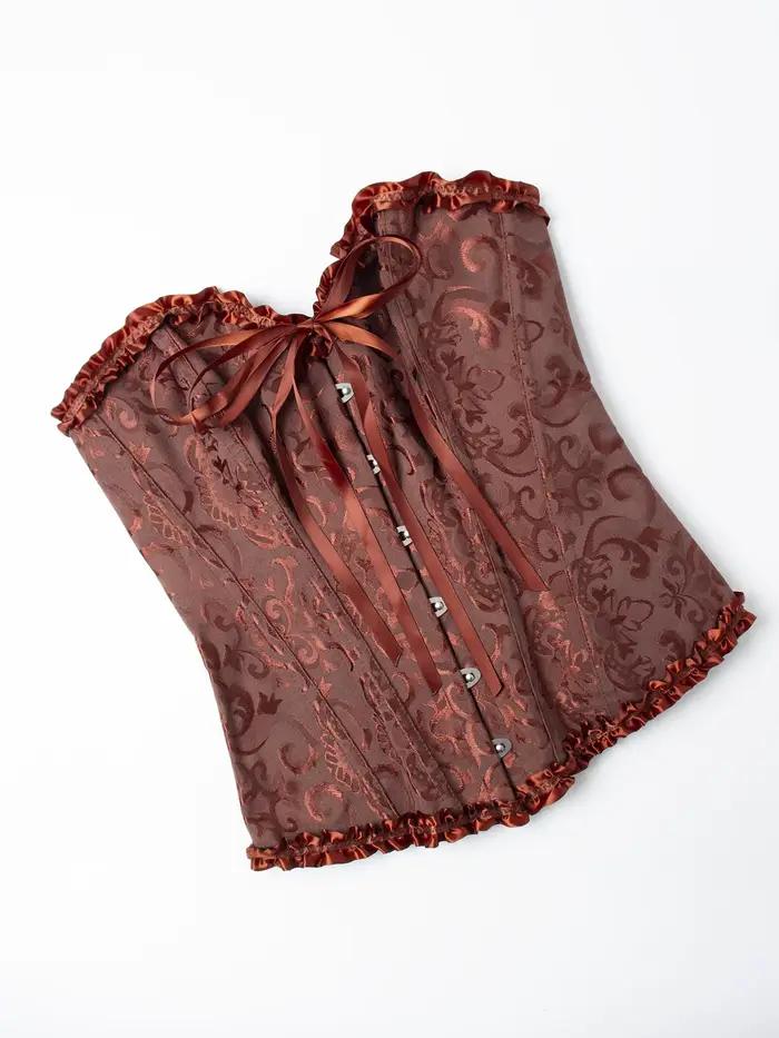 Tmavohnedé korzetové šaty pre ženy, tvarujúce bustier šaty vo farbe čokolády