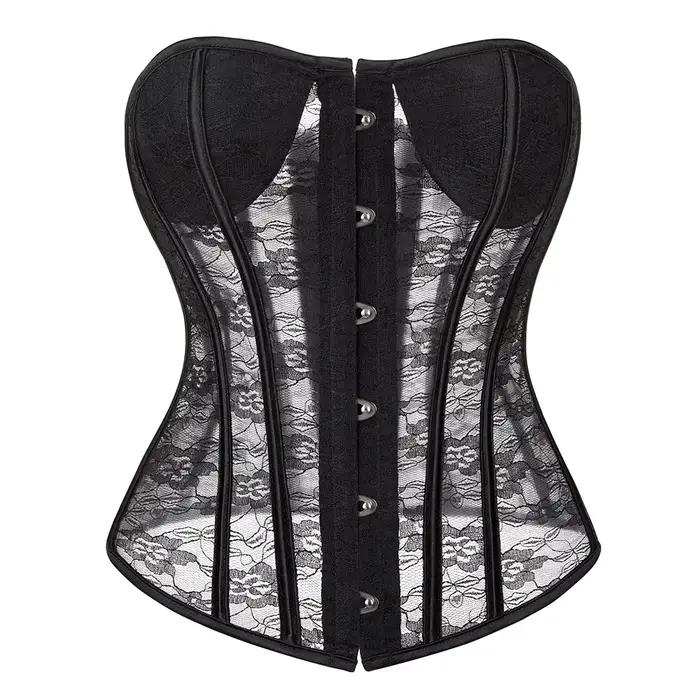 Corset Overbust Femme Gothique Vintage Bustiers Polyester Elasthanne Sculpteur Silhouette Occasions Spéciales
