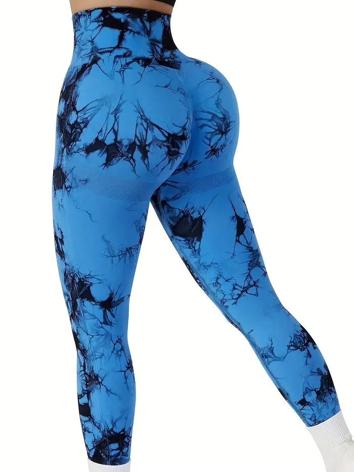Bezšvové tie dye legíny s vysokým pásom pre ženy