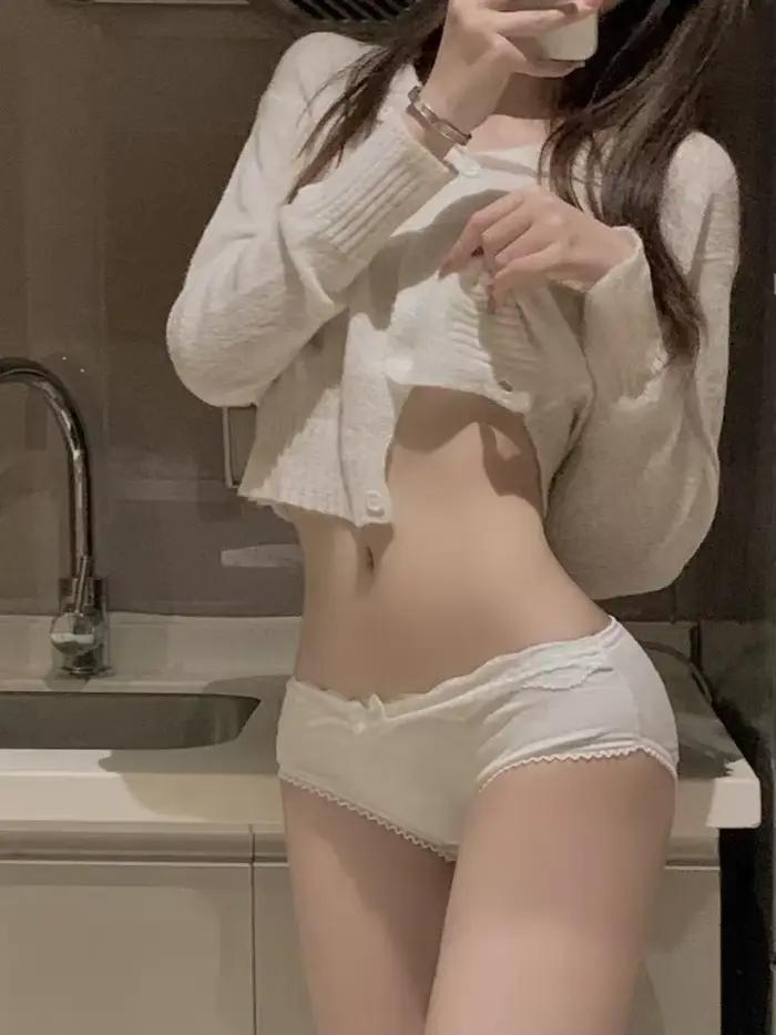 Culotte Sexy taille basse pour femmes, sous-vêtements, décoration de nœud, lingerie pour filles, coton, mignon, intérieur, LencBR